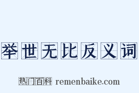 举世无比反义词是什么意思的图片